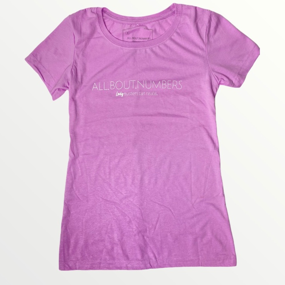 AllBoutNumbers women’s shirt (purple)